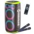 Coolsound Blast Pump Altavoz Karaoke - 2x 6.5  - 60W RMS - Iluminacion RGB - Bluetooth, USB, Tarjeta TF y Auxiliar - 2 Microfono