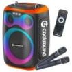 Coolsound Blast Altavoz Karaoke - 8  - 60W RMS - Iluminacion RGB - Bluetooth, USB, Tarjeta TF y Auxiliar - 2 Microfonos Inalambr