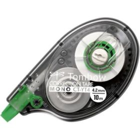 Tombow Mono YT Cinta Correctora - 4.2mm x 10m - Presentado en Blister - PET Resistente al Desgarro - Secado Inmediato - Color Tr