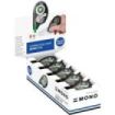 Tombow Mono YT Expositor con 20 Cintas Correctoras - 4.2mm x 10m - PET Resistente al Desgarro - Secado Inmediato - Color Transpa