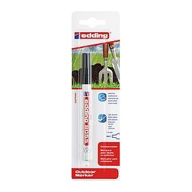 Edding 8055 Rotulador Permanente para Exteriores - Punta Redonda 1-2mm - Tinta Resistente al Desgaste, Roce y Luz - Color Negro