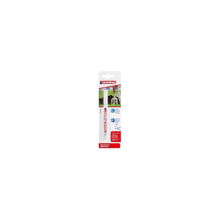 Edding 8055 Rotulador Permanente para Exteriores - Punta Redonda 1-2mm - Tinta Resistente al Desgaste, Roce y Luz - Color Blanco