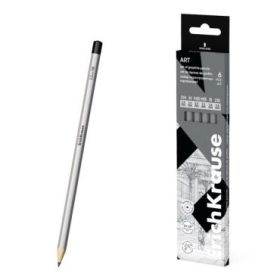 ErichKrause Art Pack de 6 Lapices de Grafito - Durezas Surtidas 2H-4B - Cuerpo Hexagonal - Facil Afilado - Agarre Ergonomico - C