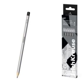 ErichKrause Art Pack de 6 Lapices de Grafito - Durezas Surtidas HB-8B - Cuerpo Hexagonal - Mina Resistente - Agarre Ergonomico -