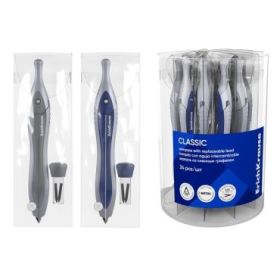ErichKrause Neon Compas Escolar - Mina de Repuesto - Cuerpo Metalico - Estuche de PVC - 125mm de Longitud - Radio Maximo de 150m
