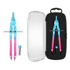 ErichKrause CoolRay Compas Escolar - Mina de Repuesto - Cuerpo Metalico - Estuche - 155mm de Longitud - Radio Maximo de 150mm -