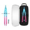 ErichKrause CoolRay Compas Escolar - Mina de Repuesto - Cuerpo Metalico - Estuche - 155mm de Longitud - Radio Maximo de 150mm -