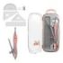 ErichKrause Pastel Bloom Pack Escolar de Dibujo - Compas - Regla de 15cm - Escuadra - Cartabon - Transportador de Angulos - Goma