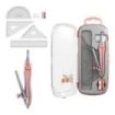 ErichKrause Pastel Bloom Pack Escolar de Dibujo - Compas - Regla de 15cm - Escuadra - Cartabon - Transportador de Angulos - Goma