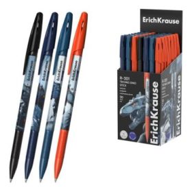 ErichKrause R-301 Stick Techno Dino Boligrafo con Capuchon - Modelos Surtidos - Trazo 0.35mm - Tinta de Secado Rapido - Tapa Ven
