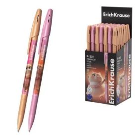 ErichKrause R-301 Stick Prima Cat Boligrafo con Capuchon - Modelos Surtidos - Trazo 0.35mm - Tinta de Secado Rapido - Tapa Venti
