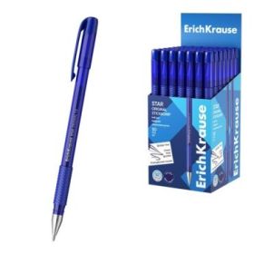 ErichKrause Star Stick and Grip Original Boligrafo con Capuchon - Punta de 1.2mm - Trazo 0.35mm - Zona de Agarre de Goma - Color