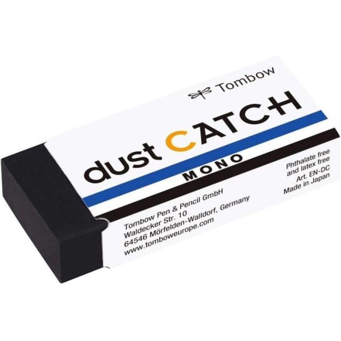 Tombow Mono Dust Catch Goma de Borrar - 19g - Mezcla Viscosa de Polimeros - Evita Residuos en el Papel - Funda de Papel - PVC Li