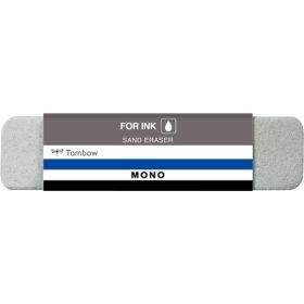 Tombow Mono Sand Goma de Borrar para Tinta - 13g - Microparticulas de Arena - Forma Biselada - Funda de Papel - Color Gris