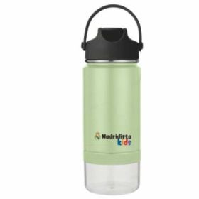 Safta Real Madrid Botella Isotermica - Capacidad 420ml - Pajita Interior - Revestimiento Interior de Cobre - Tapa Antifugas - 12