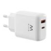 Ewent EW1329 Cargador GaN 45W - 1xUSB-C PD3.0 QC3.0 - 1xUSB-A QC3.0 - Color Blanco