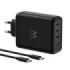 Ewent EW1337 Cargador GAN 140W - 3xUSB-C PD3.1, QC5.0 - 1xUSB-A QC3.0 - Cable 2 Metros - Color Negro