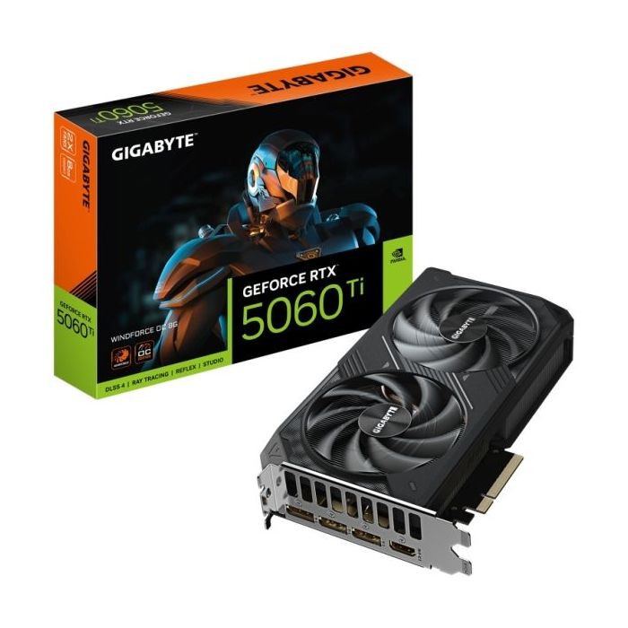 Gigabyte GeForce RTX 5060 TI Tarjeta Grafica WINDFORCE OC 8GB GDDR7 - 3x DP, HDMI