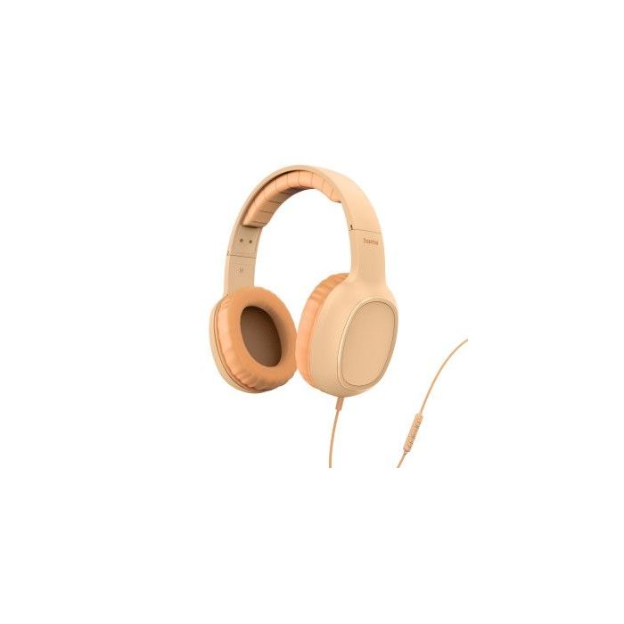 Hama Fun C Auriculares con Microfono Omnidireccional - Cable 1.2m - Diadema Ajustable - Almohadillas de Cuero - Color Naranja