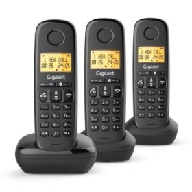Gigaset Basic 100 Trio Telefono Inalambrico Dect con Identificador de Llamadas - Bloqueo de Llamadas - Pantalla Retroilluminada