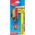 Maped Color´Peps Strong Pack de 12 Lapices Triangulares de Colores + 1 Lapiz de Grafito con Goma + Sacapuntas - Sin Madera - Min