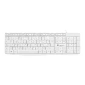 Natec Nautilus Teclado  Multimedia USB - 106 Teclas Membrana - Resistente a Salpicaduras - Color Blanco