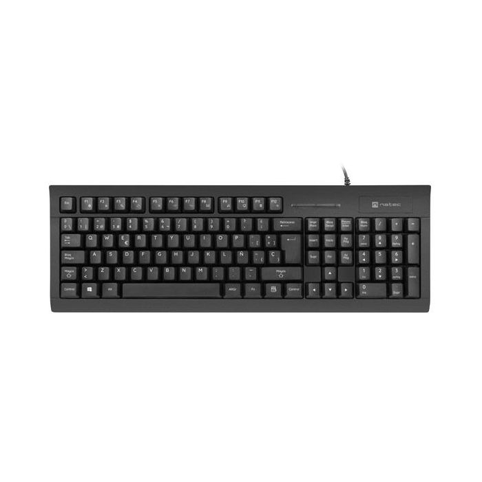 Natec Moray Teclado con Lector Smart ID - 105 Teclas - Cable 1,5 mtrs - Color Negro