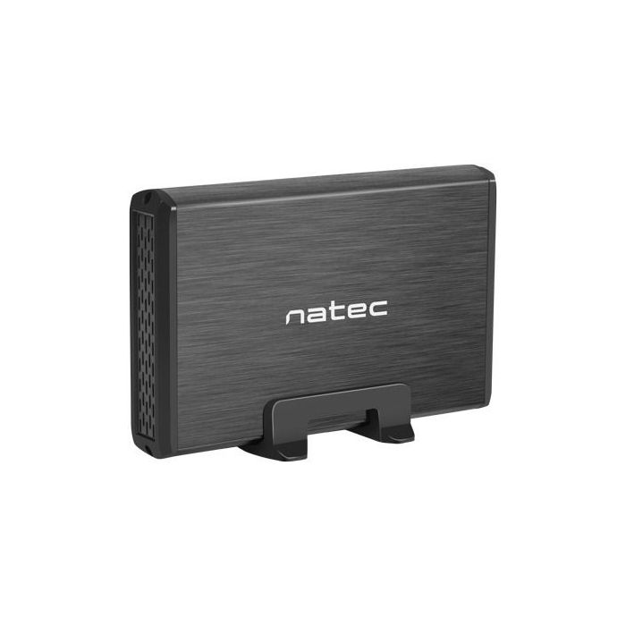 Natec Rhino Caja Externa para Discos HDD/SSD SATA 3.5  - USB 3.0 - Diseño Robusto y Elegante - Plug and Play - Color Negro