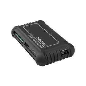 Natec Beetle Lector de Tarjetas All in One - SD/MMC (7 en 1), MS (3 en 1), MicroSD/T-Flash, M2, xD y CF - Recubrimiento de Goma