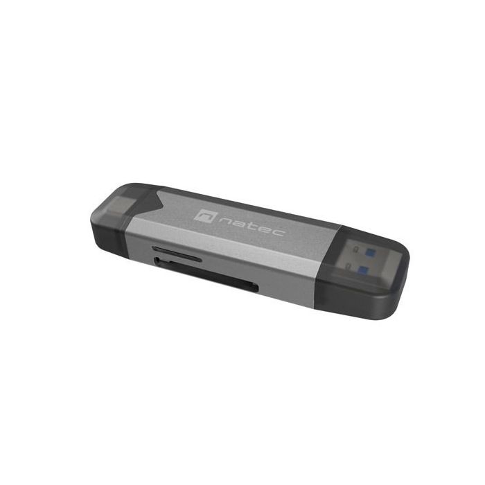 Natec Scarab 3 Lector de Tarjetas - SD,MICRO SD, USB 3.1 GEN 1, USB-A + USB-C - Color Gris