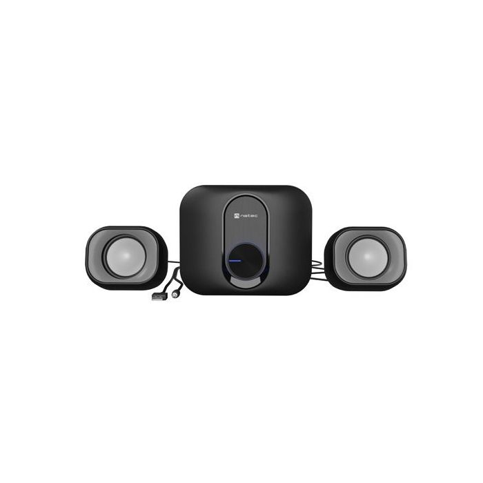 Natec Pug Altavoces 2.1 11W RMS - Diseño Compacto con Subwoofer Dedicado - Alimentación USB - Plug and Play - Color Negro