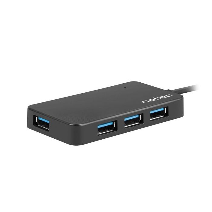 Natec Moth Hub USB - 4 Puertos USB 3.0 - Color Negro