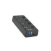 Natec Mantis 2 Hub USB - 4 Puertos USB 3.0 - On/Off Individual - Color Negro