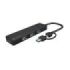 Natec Mayfly Hub USB-C - 4 Puertos USB 3.0 - Adaptador USB-C a USB-A - Color Negro