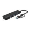 Natec Mayfly Hub USB-C - 4 Puertos USB 3.0 - Adaptador USB-C a USB-A - Color Negro