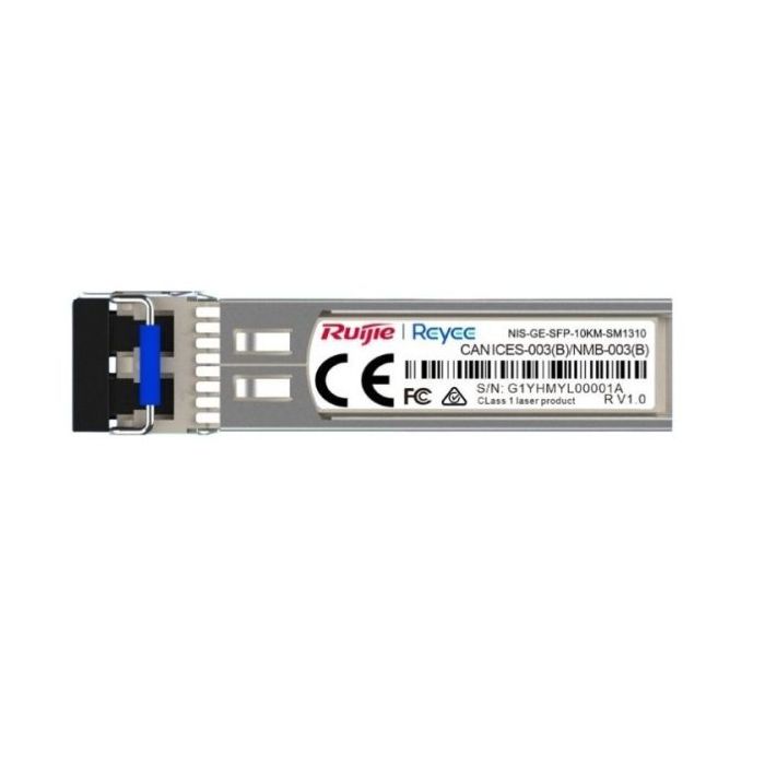 Ruijie NIS-GE-SFP-10KM-SM1310 Modulo Transceptor SFP - 1000Base-LX - Fibra Optica hasta 10km - Longitud de Onda de 1310nm - Colo