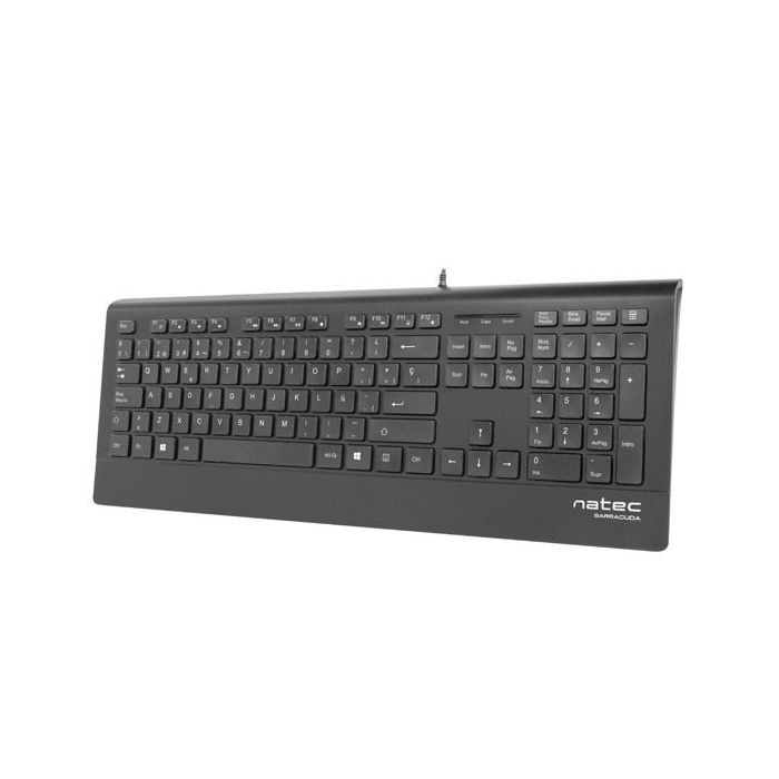 Natec Barracuda Teclado Slim - 104 Teclas Membrana - Color Negro