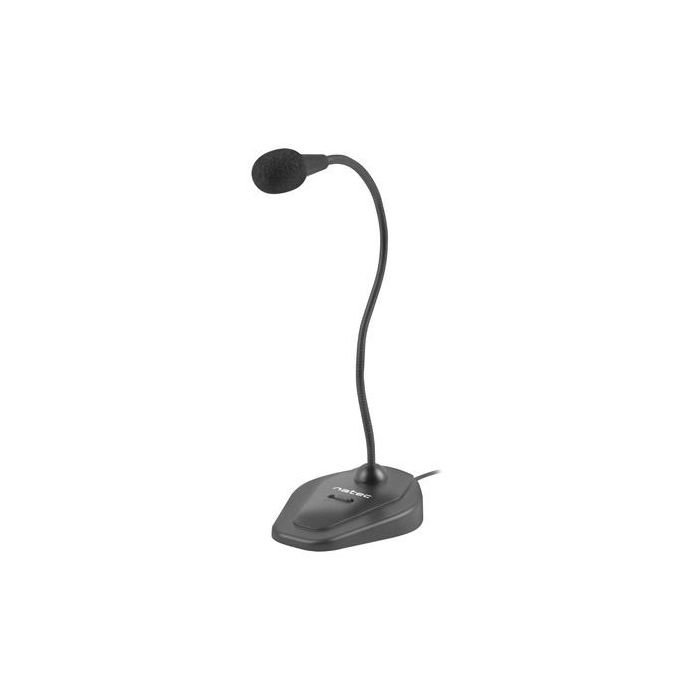 Natec Giraffe 2 Microfono Omnidireccional de Sobremesa - Brazo Felxible - Sensibilidad de -55dB - Color Negro
