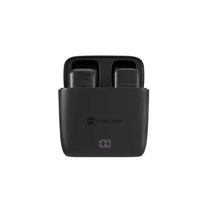 Natec Hopper Lavalier Microfono Inalambrico Conector USB-C - Alta Sensibilidad - Frecuencia Hasta 48 kHz