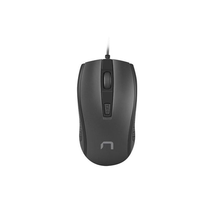 Natec Hoopoe 2 Raton Optico - 1600 dpi - Cable de 1,8 mtrs - 4 Botones - Color Negro
