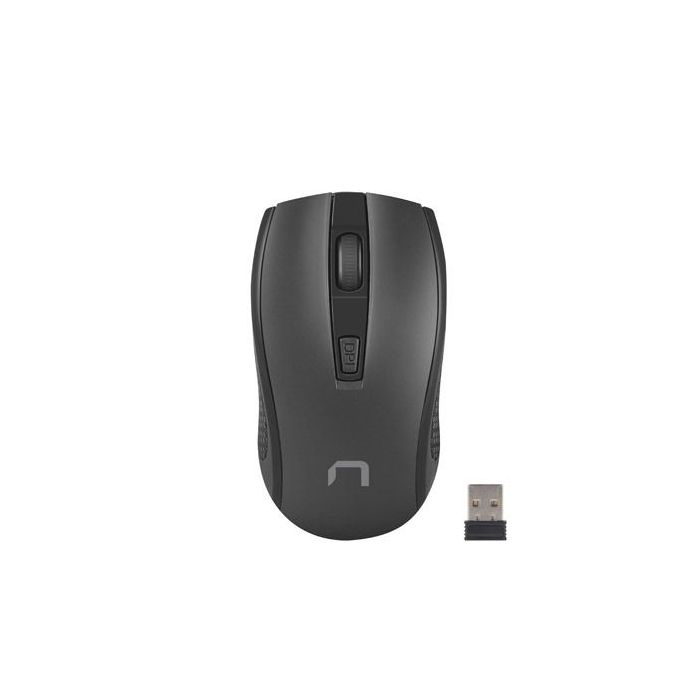 Natec Jay 2 Raton Optico Inalambrico - 1600 dpi - 2,4 Ghz - Adaptador USB - 4 Botones - Color Negro