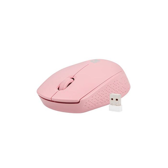 Natec Stork Raton Optico Inalambrico - 1600 dpi - Adaptador USB - 3 Botones - Color Rosa