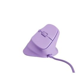 Natec Crake 2 Pro Raton Optico Vertical - 12.800 dpi - Programable - Ergonomico - Ilumincacion RGB Personalizable - Color Lavand