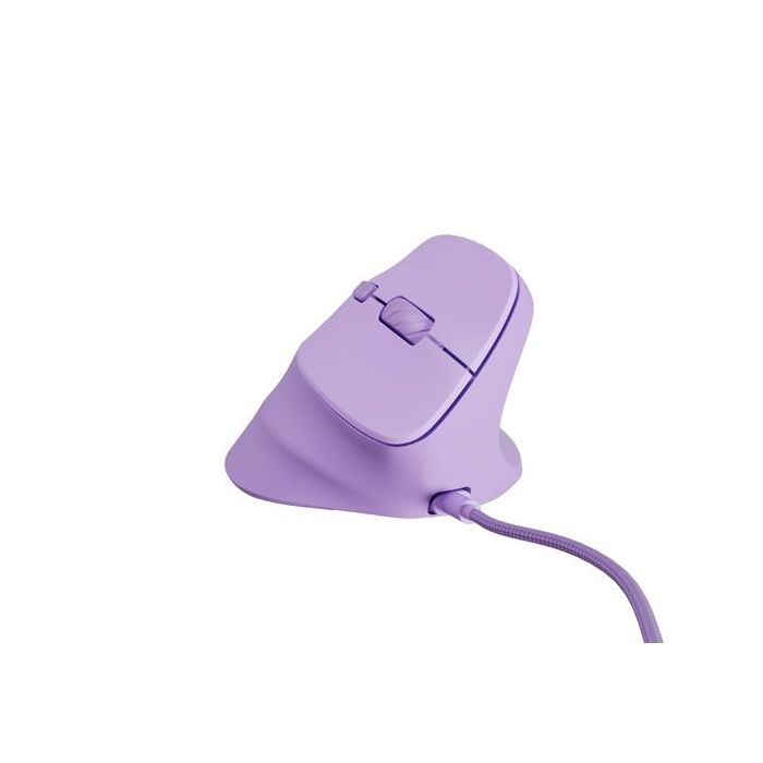 Natec Crake 2 Pro Raton Optico Vertical - 12.800 dpi - Programable - Ergonomico - Ilumincacion RGB Personalizable - Color Lavand