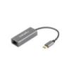 Natec Cricket Adaptador de Red Ethernet USB-C 3.1 a RJ45 1GB - Transferencia de Datos Rapida y Fiable - Color Gris