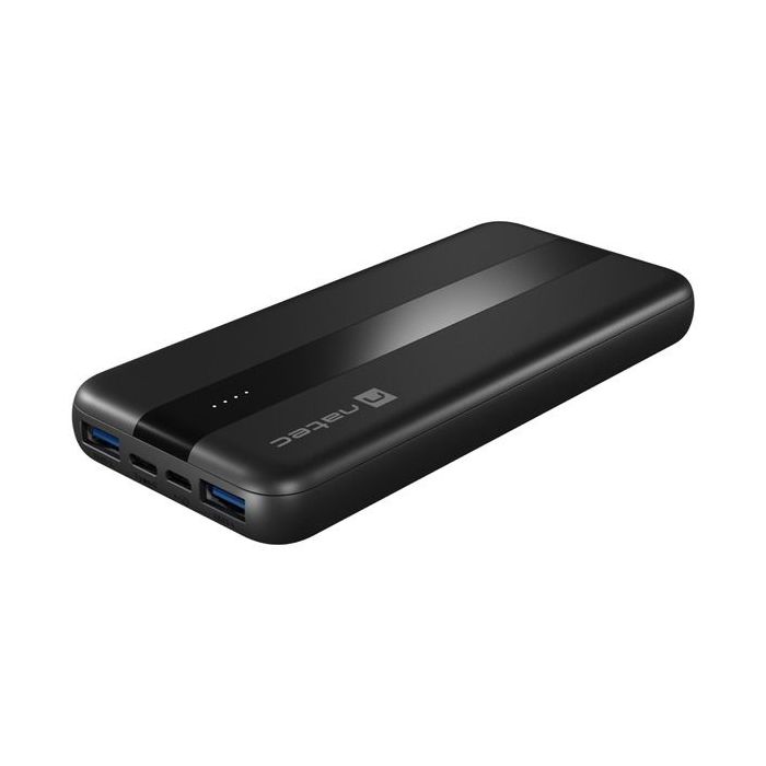 Natec Trevi Slim Q V2 PowerBank 10.000mAh - 2xUSB 3.0 18W + 1xUSB-C 20W + USB-C + USB Micro - PD Hasta 20 W - Quick Charge