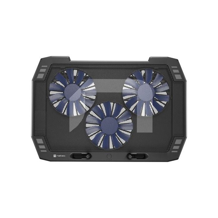 Natec Oriole Base Refrigeradora para Portatil de 17.3  - 3 Ventiladores de 120 mm - Control de Velocidad - Iluminacion Led - Hub