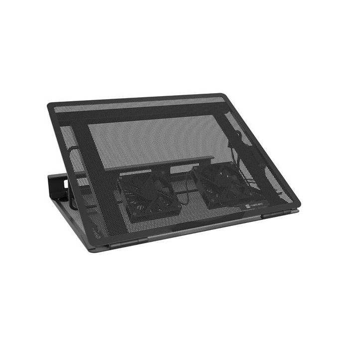 Natec Tern 2 Base Refrigeradora para Portatil de 17.3  - 2 Ventiladores Magneticos de 80 mm - Control de Velocidad - Solida Cons