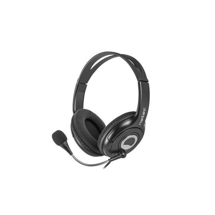 Natec Bear 2 Auriculares Diadema con Microfono - MiniJack de 3,5 mm - Control de Volumen Integrado - Color Negro