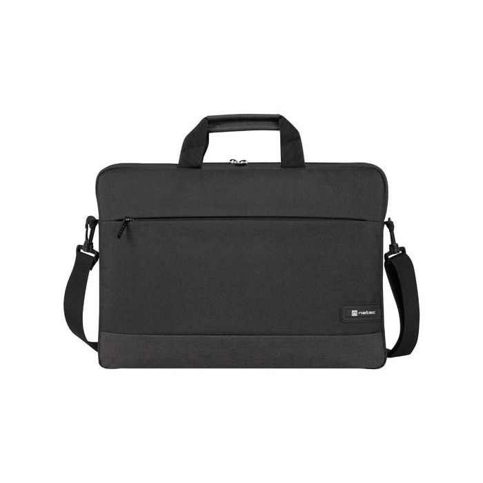 Natec Goa Maletin para Portatiles de 15.6  - Ligero y Acolchado - Bolsillo Frontal - Color Negro